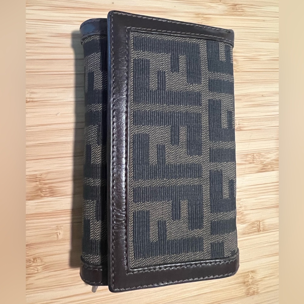 Authentic Fendi Zucca Canvas & Leather Wallet w/ COA